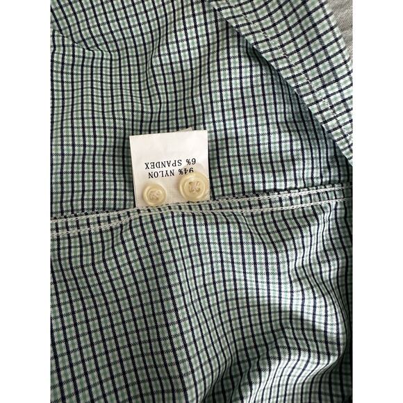 Peter Millar Men's Big & Tall Crown Sport Green Blue White Plaid Button Down XXL - Picture 5 of 5